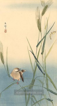  ohara - Singvogel auf Gersten Stiel Ohara Koson Japanisch